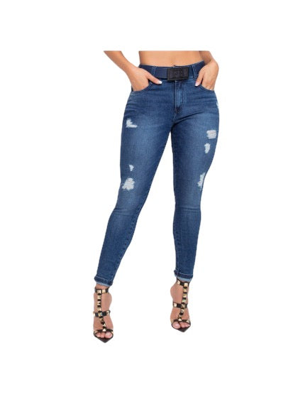 Calça Boyfriend Jeans Com Cinto Pit Bull Jeans Ref 60170