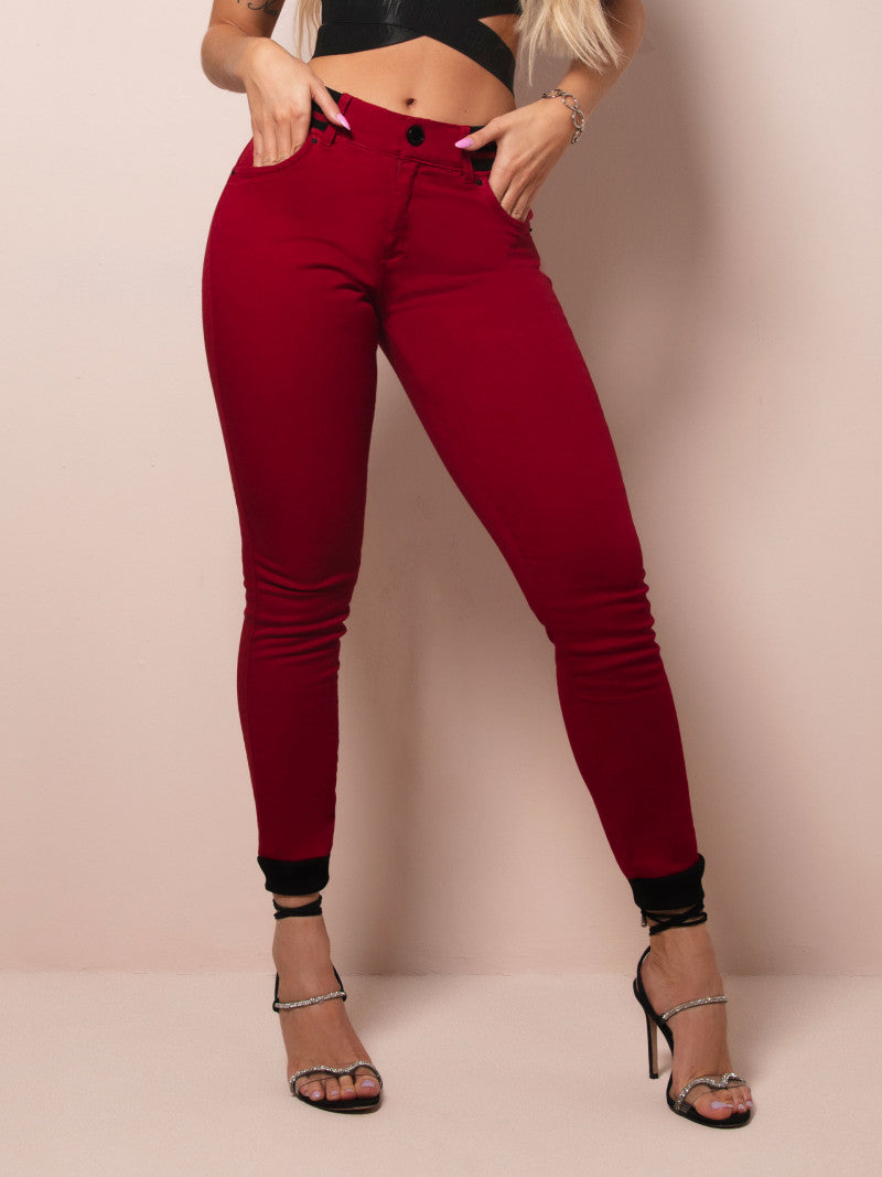 Calça Jeans Jogger Vermelha Pit Bull Original ref 60089