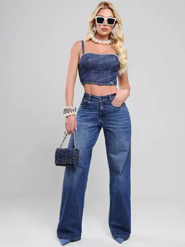 Calça Wide Leg Sofisticada Pit Bull Jeans Elegante e Confortável Ref: 87742