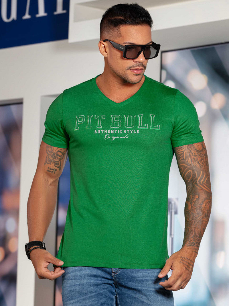 Camiseta Masculina Slim Pit Bull Jeans   Ref 79492