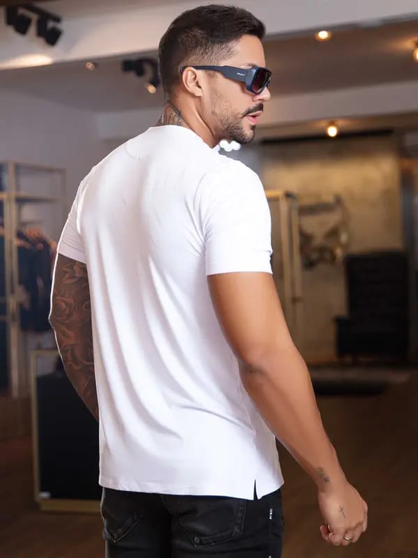 CAMISETA MASCULINA ESTAMPA PIT BULL OUSADIA GOLA O E MODERNA Ref: 84332