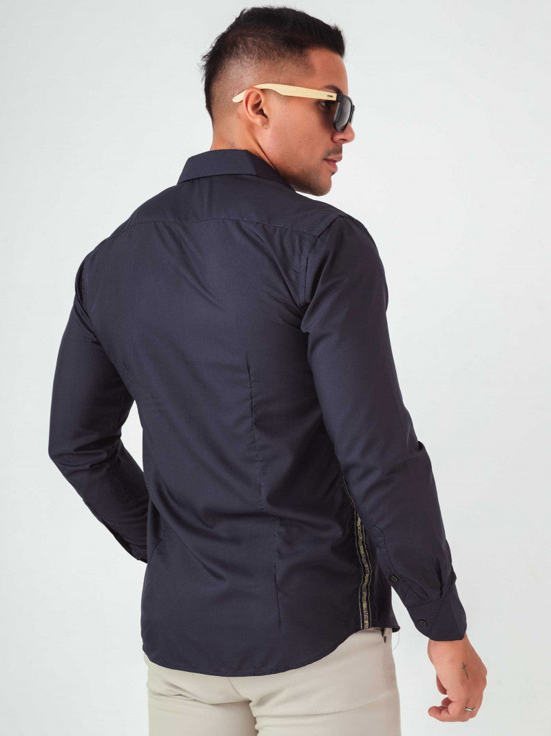 Camisa Masculina Slim Manga Longa Ref 80963