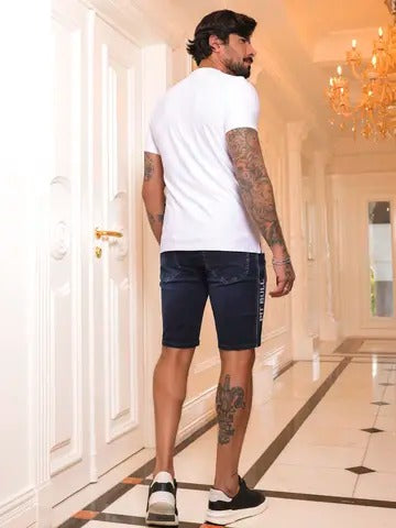 Camiseta Masculina Confortável e Estilosa com Relevo Metalizado Pit Bull Jeans Ref: 86706