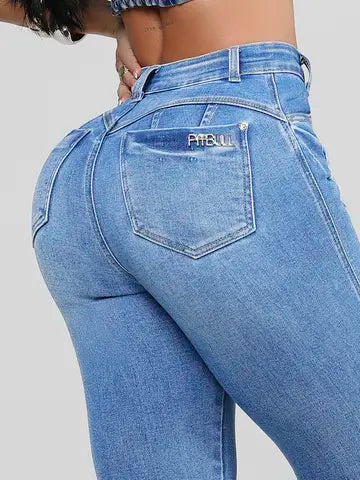 Calça Hot Pants Cintura Alta Elegante Pit Bull Jeans com Empina Bumbum Ref: 87692