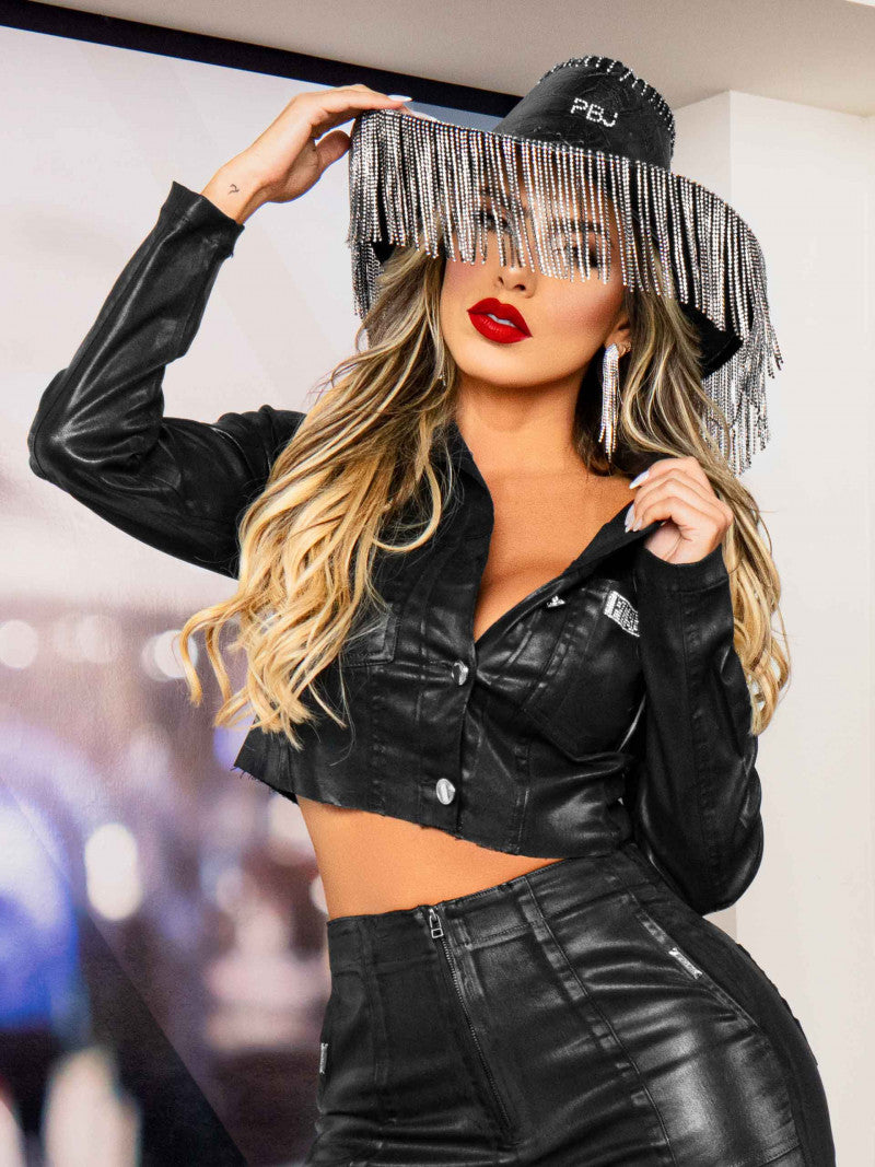 Jaqueta Croppd Color Pit Bull Jeans Ref 67372