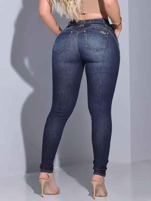 CALÇA FEMININA PIT BULL JEANS COM CÓS TRABALHADO MODERNA E CHARMOSA Ref: 84733