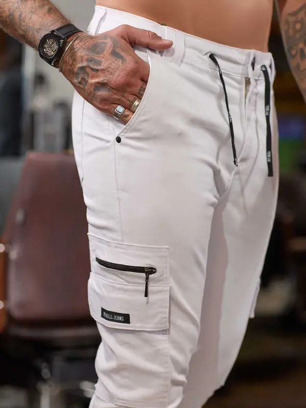 CALÇA MASCULINA JOGGER BRANCA ESTILOSA E CONFORTÁVEL 83466