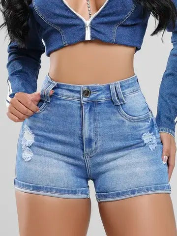Short Hot Pants Cintura Alta Pit Bull Jeans Casual e Refinado Ref: 87649