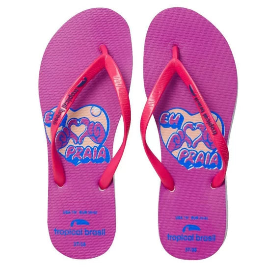 Chinelo Estampado Feminino Tropical Brasil Ref  TBF0005