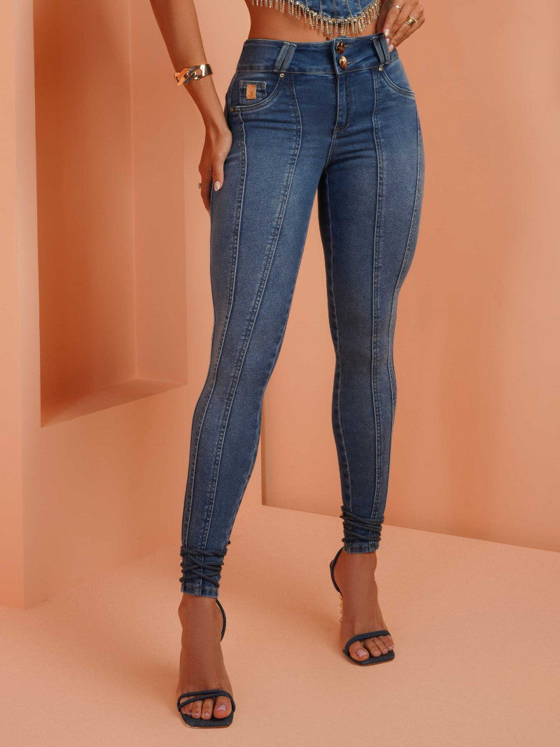 Calça Jeans Feminina Empina Bumbum Pit Bull Ref 69893