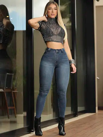 CALÇA HOT PANTS PIT BULL JEANS MODELADORA E ELEGANTE Ref: 87203