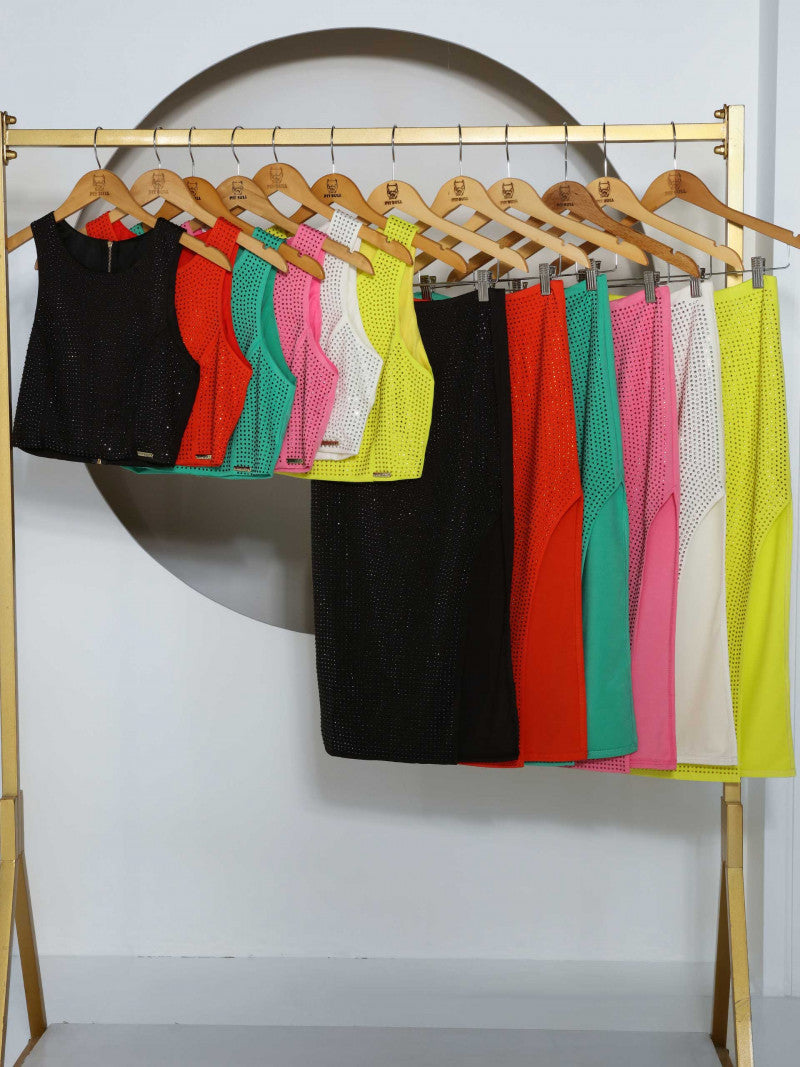 CONJUNTO CROPPED E SAIA MIDI PIT BULL JEANS REF 83218