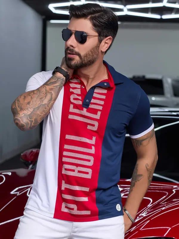 CAMISA POLO MASCULINA PIT BULL JEANS  Ref: 82408