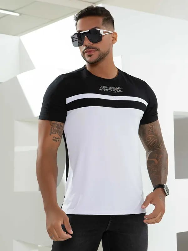 CAMISA MASCULINA PRETO E BRANCO MODERNA PIT BULL 82434