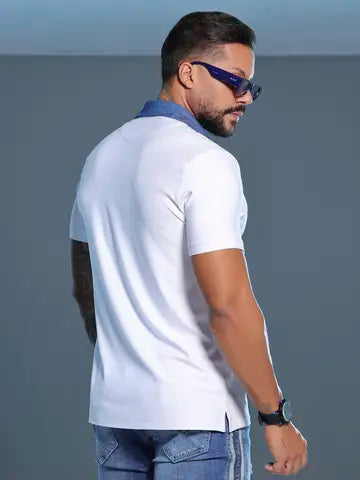 POLO MASCULINA CONFORTÁVEL E SOFISTICADA COM LOGOMANIA PIT BULL JEANS Ref: 86618