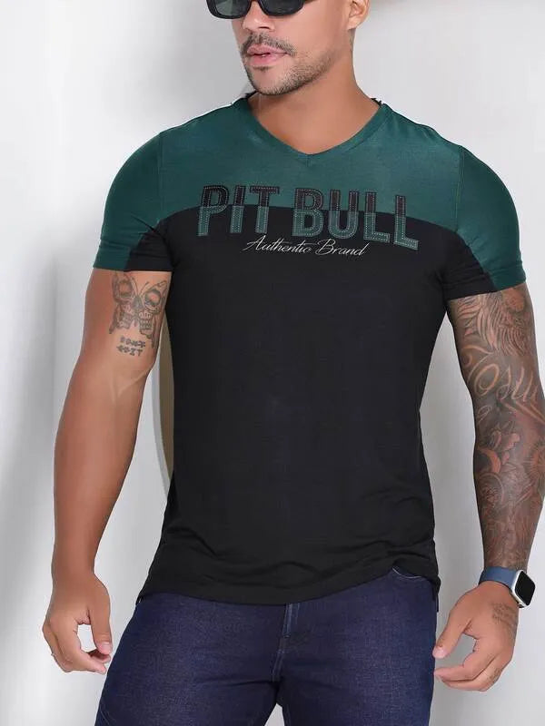 CAMISETA MASCULINA GOLA V  PIT BULL  REF:81609