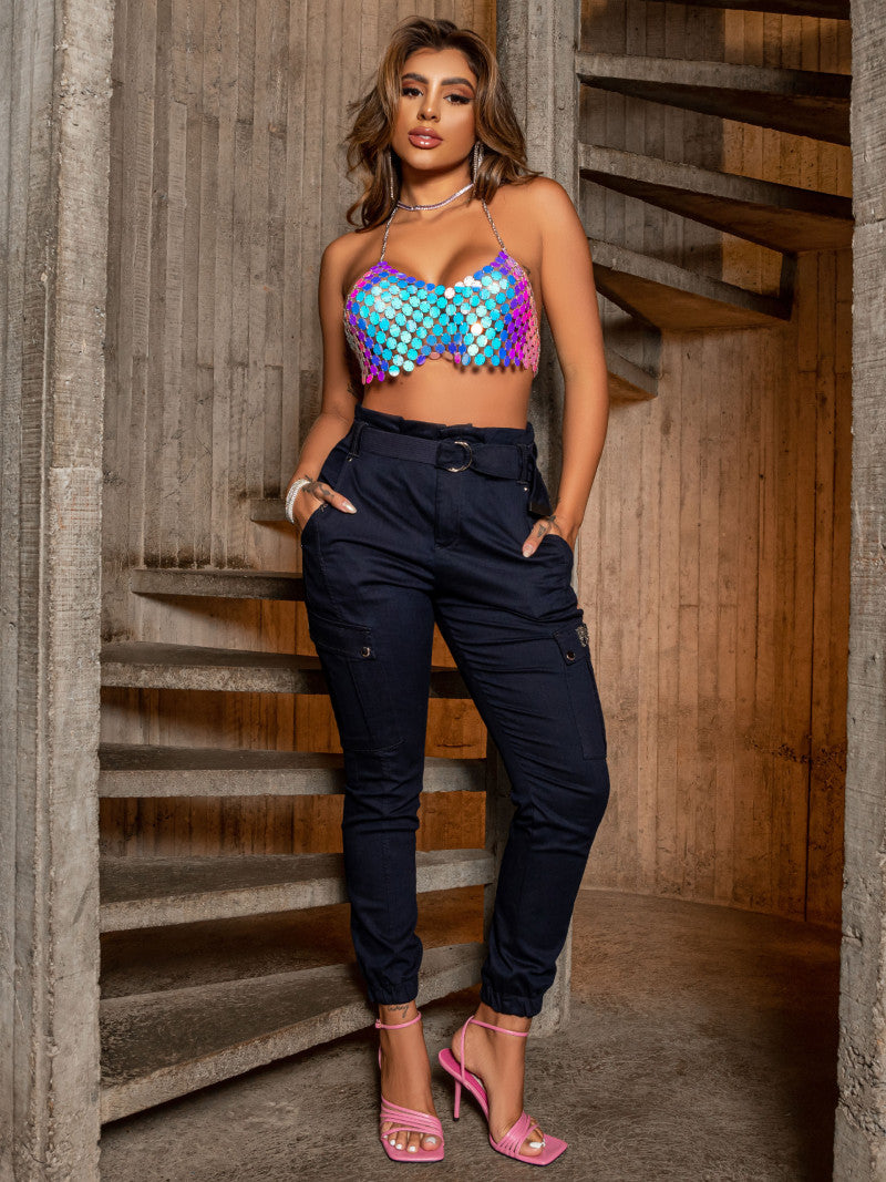 Calça Jeans Clochard Com Cinto Pit Bull original ref 65147