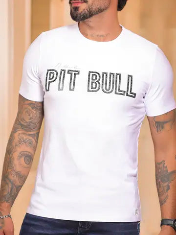 Camiseta Masculina Confortável e Estilosa com Relevo Metalizado Pit Bull Jeans Ref: 86706