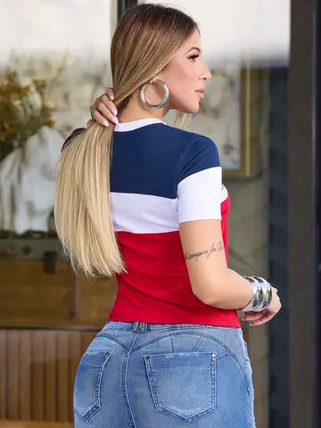 T SHIRT MANGA CURTA CASUAL E SOFISTICADA COM LOGOMANIA PIT BULL JEANS Ref: 86596