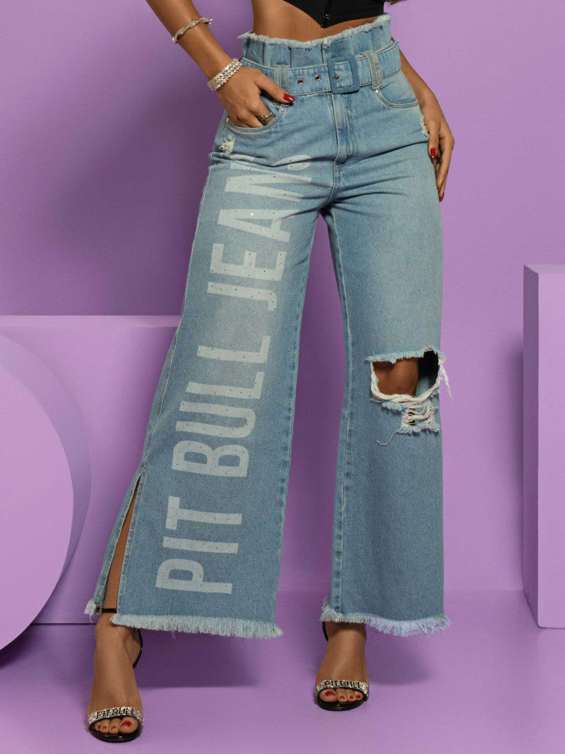 Calça Wide Leg Clochard Pit Bull Jeans Ref 68005