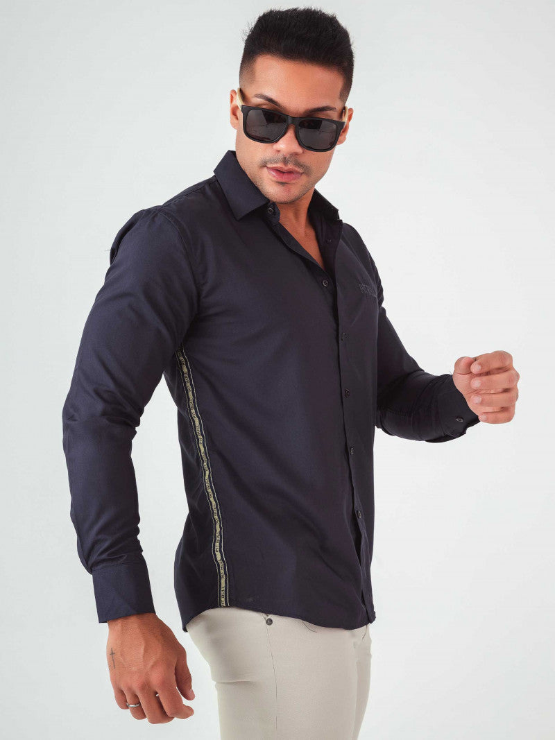 Camisa Masculina Slim Manga Longa Ref 80963