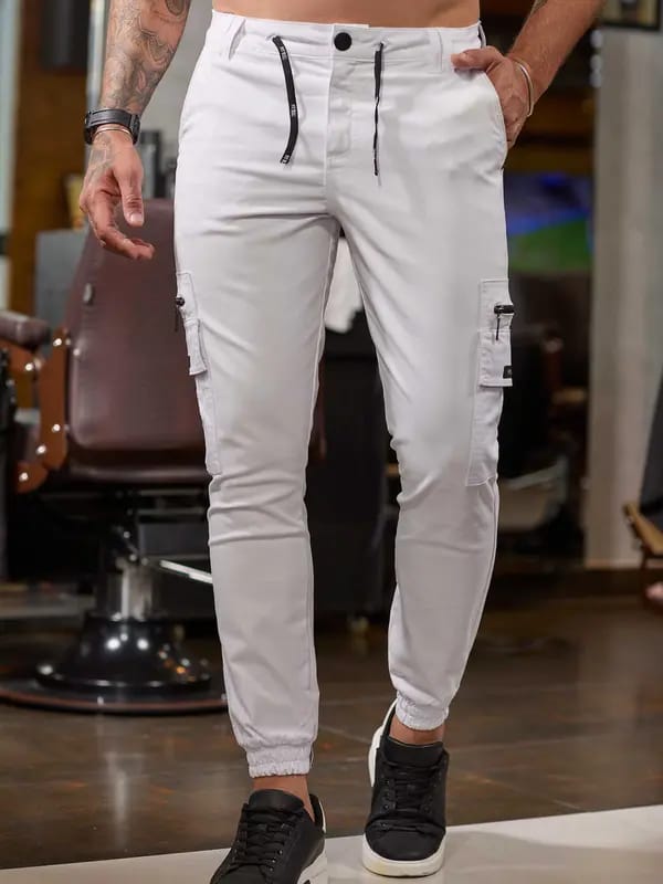 CALÇA MASCULINA JOGGER BRANCA ESTILOSA E CONFORTÁVEL 83466