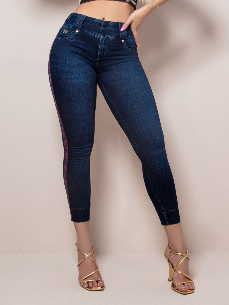 Calça Jeans Cropped com Logomania Pit Bull Original ref 63377