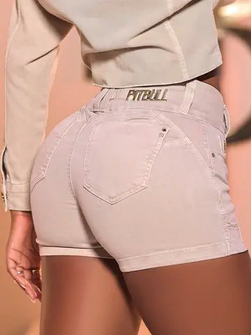 SHORT SAIA MODELADOR COM BORDADO PIT BULL JEANS Ref: 85226