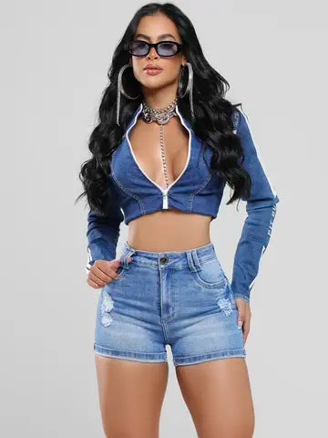 Short Hot Pants Cintura Alta Pit Bull Jeans Casual e Refinado Ref: 87649