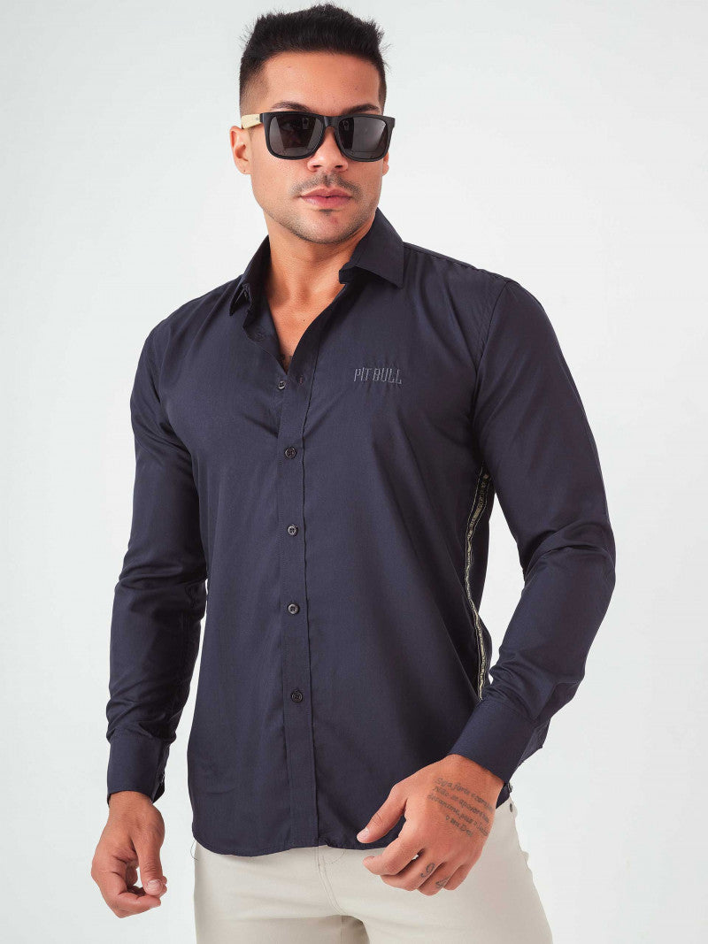 Camisa Masculina Slim Manga Longa Ref 80963
