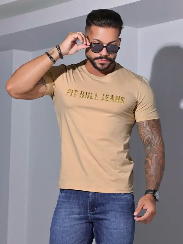 CAMISETA MASCULINA COM ESTAMPA PIT BULL JEANS CASUAL 88054