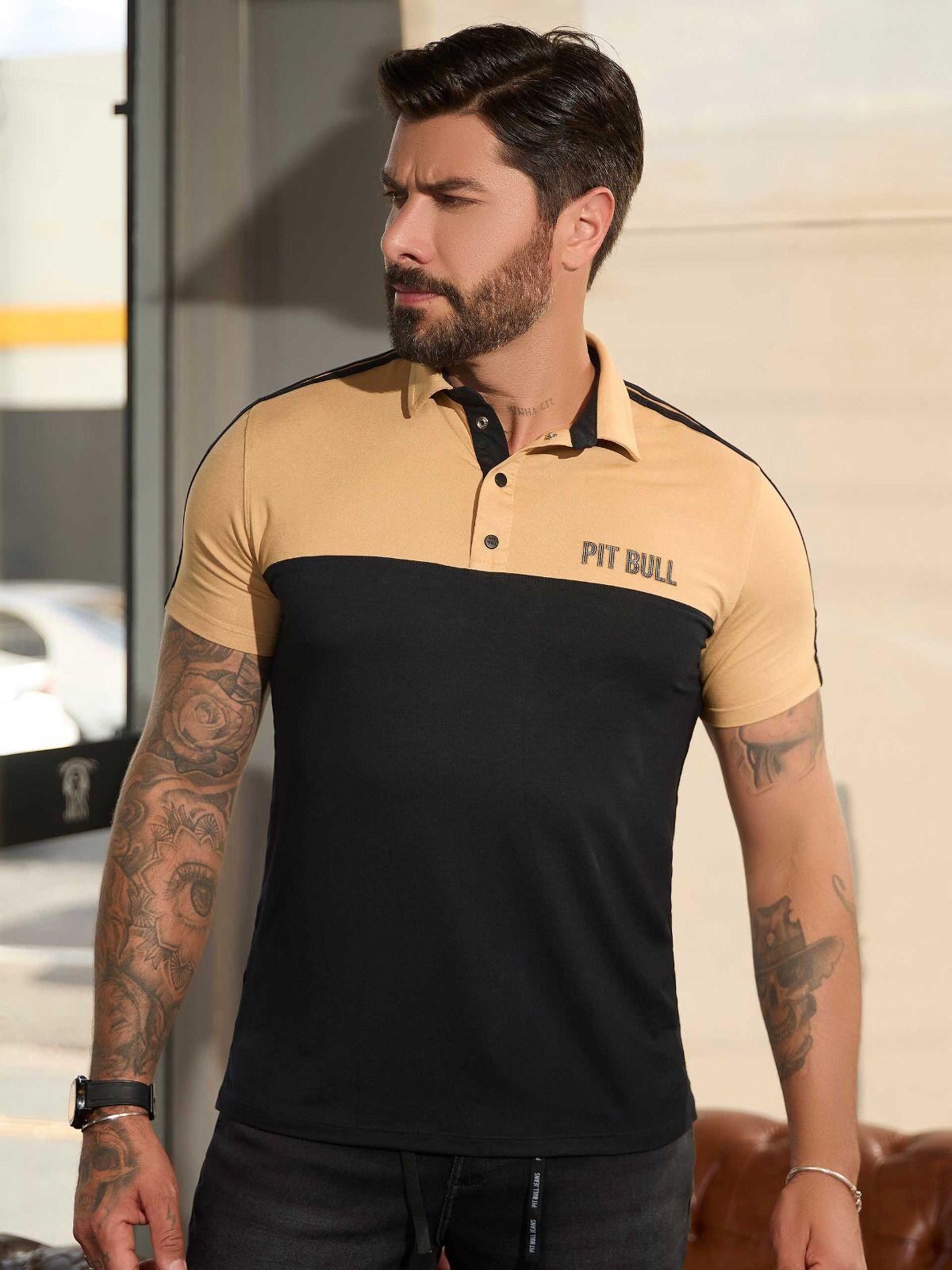 POLO MASCULINA PIT BULL JEANS REF 83955