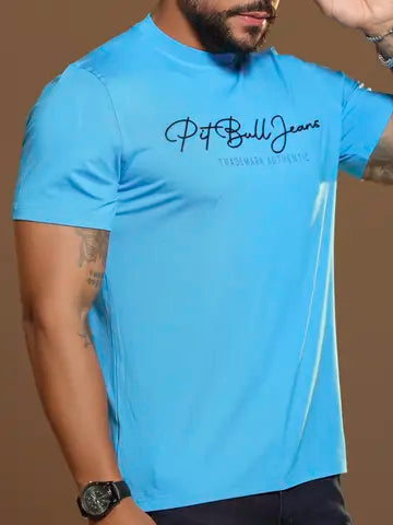 CAMISETA GOLA O CASUAL E SOFISTICADA COM RELEVO PIT BULL JEANS Ref: 86092