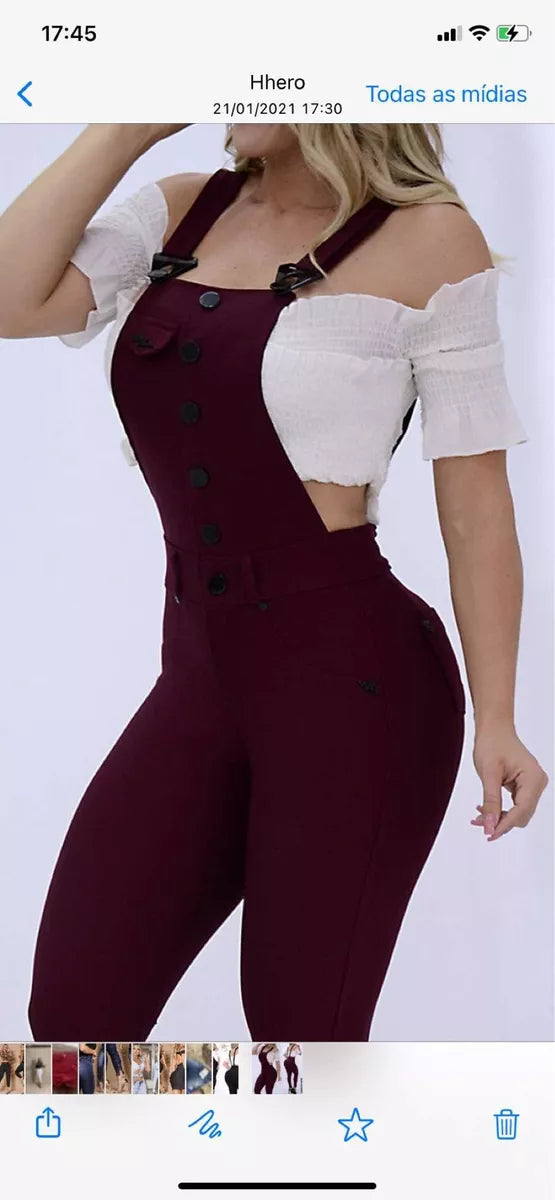 Jardineira Rhero Jeans Ref 11052