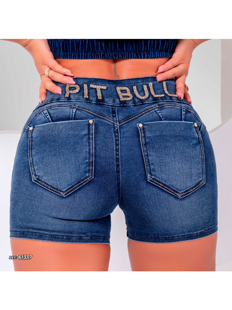 Short Jean Logomania Style Pit Bull Jeans Original Ref 61337