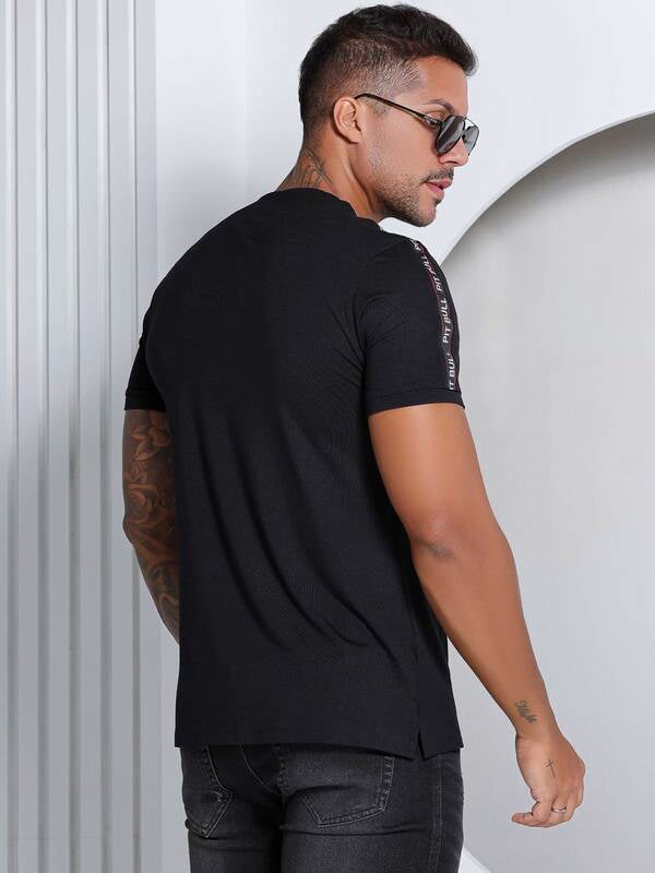 CAMISETA STYLE PRETA PIT BULL JEANS Ref: 82091