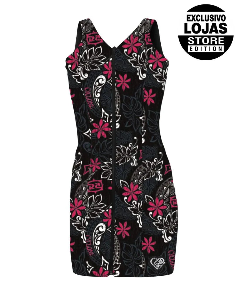 Vestido Cyclone Cotele New Zip Hawaiian Flowers REF 094002571