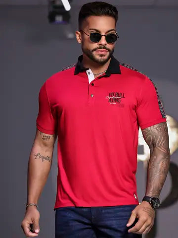 POLO MASCULINA PIT BULL JEANS ATEMPORAL COM DETALHES EXCLUSIVOS Ref: 85203