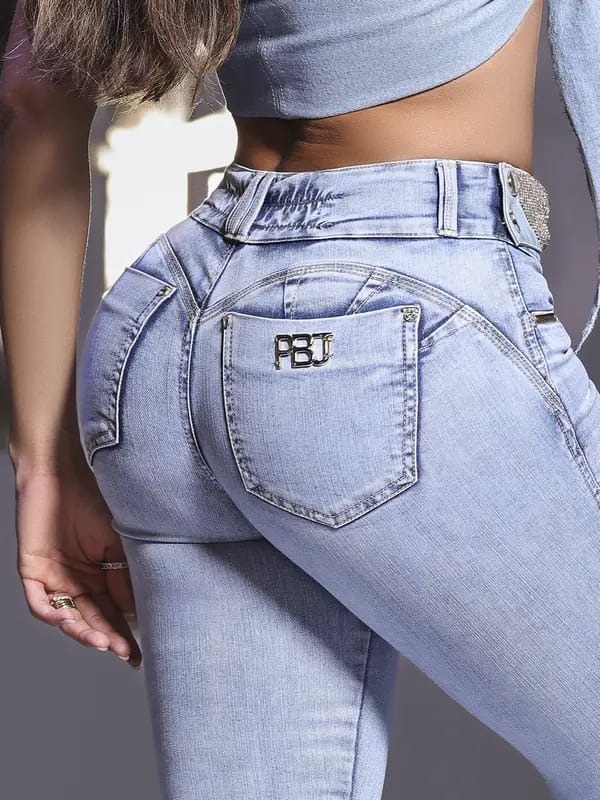 CALÇA SKINNY FEMININA PIT BULL JEANS CÓS LARGO E TOQUE DE GLAMOUR Ref: 86887