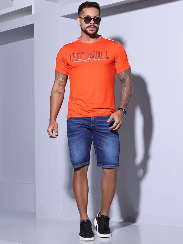 CAMISETA MASCULINA COM LOGOMANIA PIT BULL AUTÊNTICO 84019