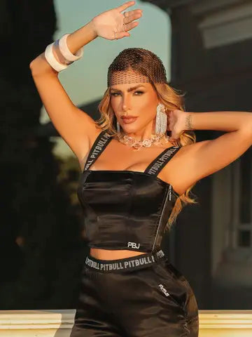 Corset Preto Sofisticado e Estiloso com Alças Personalizadas Pit Bull Jeans Ref: 87395