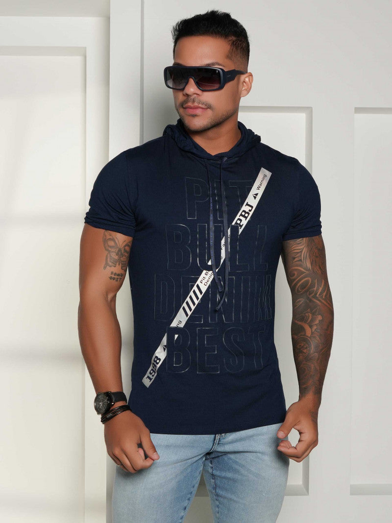 CAMISETA C/ CAPUZ M/C PIT BULL JEANS REF 80346