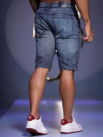 BERMUDA MASCULINA COM ELÁSTICO LATERAL E LAVAGEM ESPECIAL PIT BULL JEANS Ref: 86886