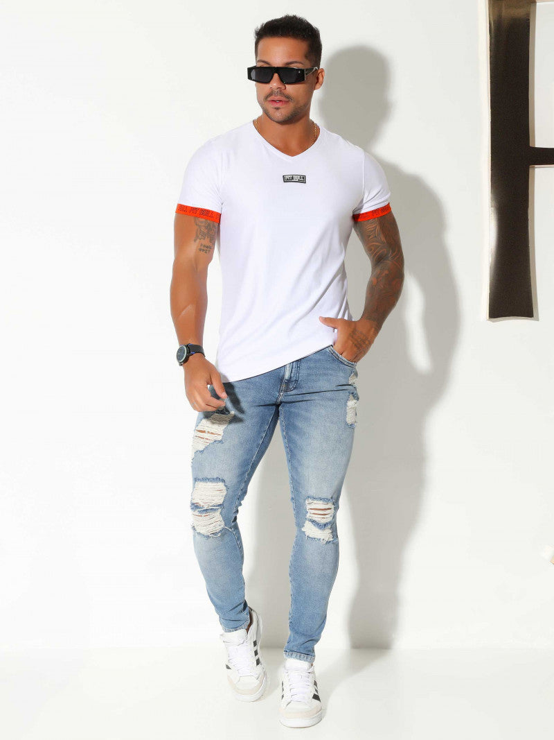 CAMISETA GOLA V PIT BULL JEANS REF 80223
