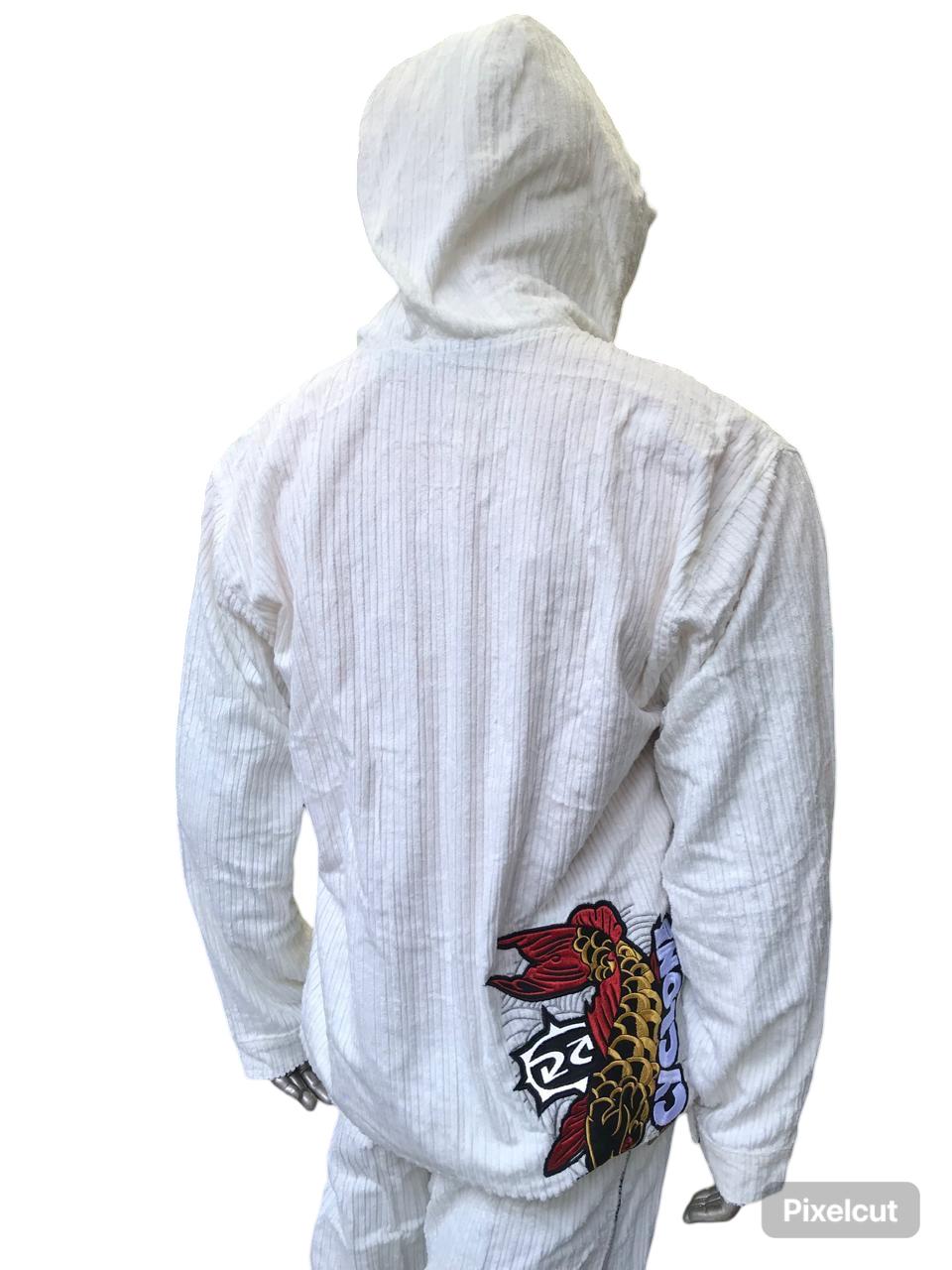 JAQUETA CYCLONE VELUDO RELAX TATTOO BRANCO REF 080503-600