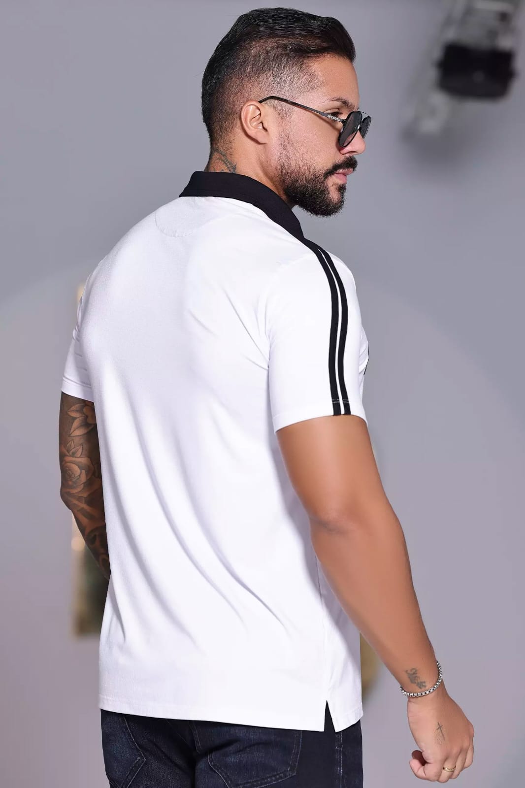 POLO MASCULINA AUTÊNTICA COM ESTAMPA PERSONALIZADA PIT BULL JEANS Ref: 85205