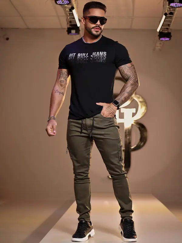 CALÇA JOGGER CARGO MASCULINA CONFORTÁVEL E ESTILOSA PIT BULL JEANS Ref: 84300