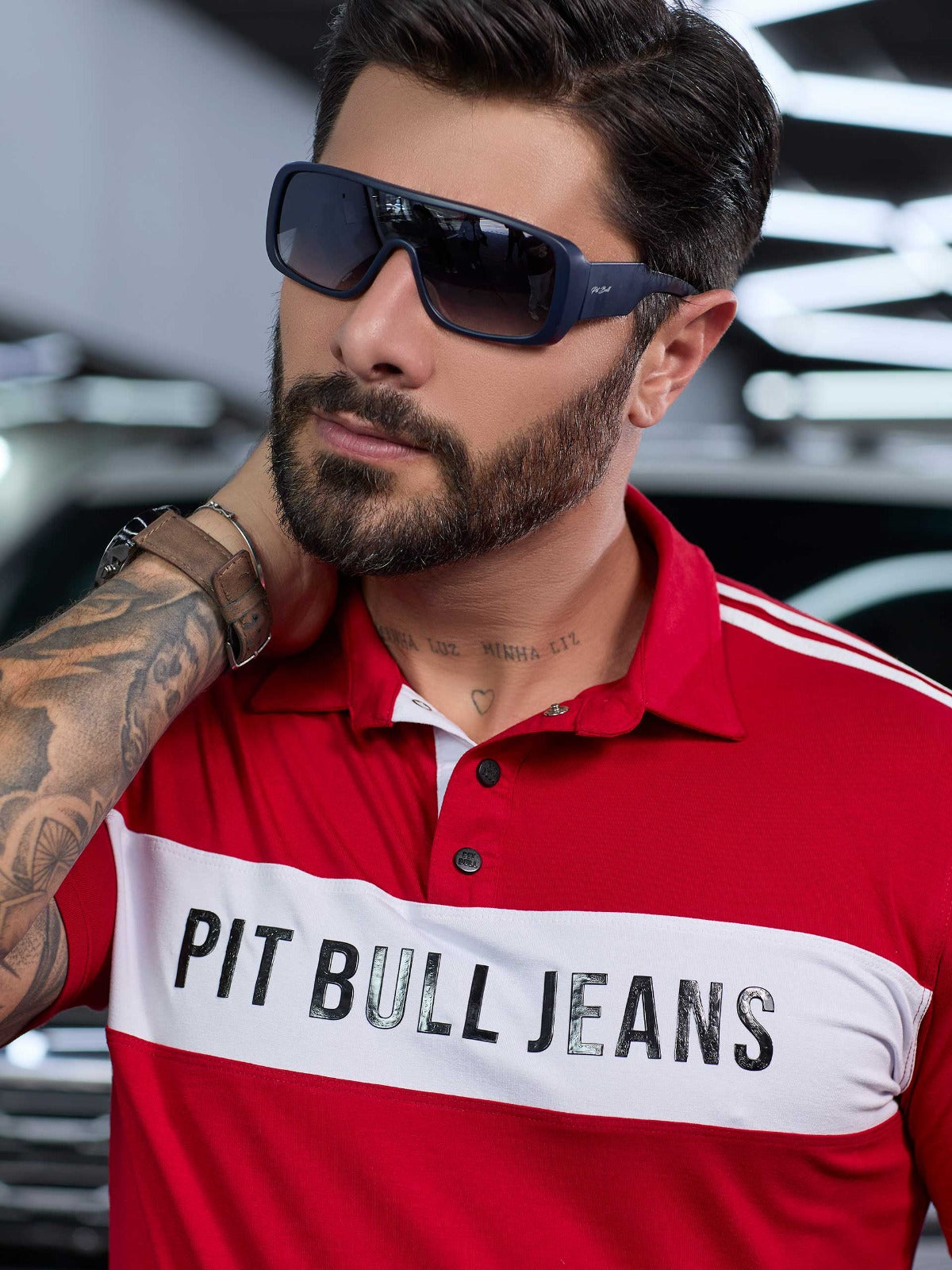 POLO MASCULINA PIT BULL JEANS REF 83599