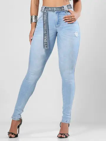 Calça Hot Pants Clara com Cinto Modeladora e Confortável Pit Bull Jeans Ref: 87694