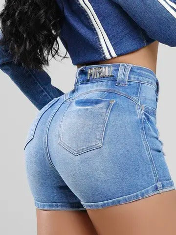 Short Hot Pants Cintura Alta Pit Bull Jeans Casual e Refinado Ref: 87649